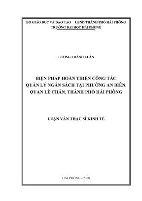 Biện pháp nâng cao quản lý ngân sách tại phường An Biên,