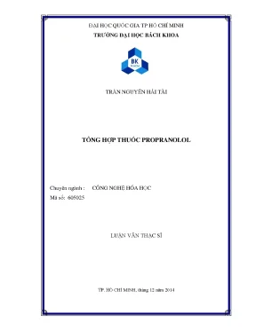 Luận Văn Thạc Sĩ: Tổng Hợp Thuốc Propranolol Trong Công