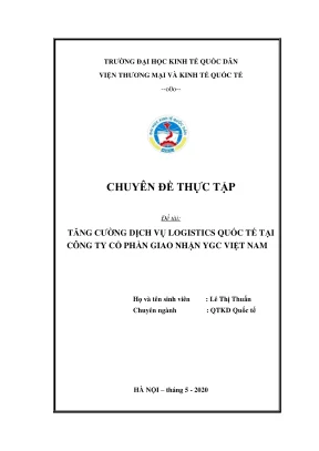 Chuyên đề thực tập nâng cao dịch vụ logistics quốc tế 