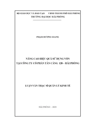 Luận Văn Thạc Sĩ: Nâng Cao Hiệu Quả Sử Dụng Vốn Tại Công