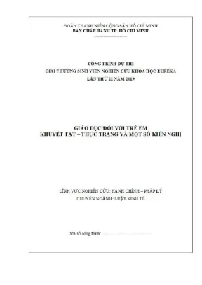 Nghiên cứu khoa học giáo dục cho trẻ em khuyết tật: Thực