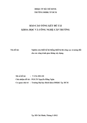 Nghiên cứu thiết kế hệ thống thiết bị thi công cọc xi 
