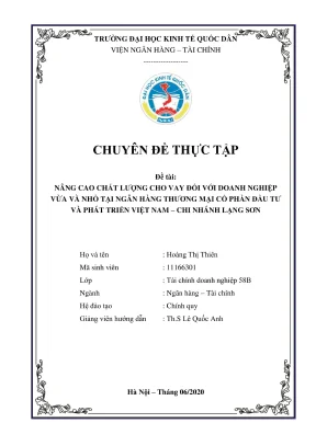 Nâng cao chất lượng cho vay doanh nghiệp vừa và nhỏ tại 