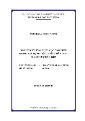 Nghiên cứu ứng dụng cọc ống thép trong xây dựng dân dụng