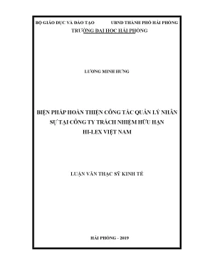 Biện pháp hoàn thiện quản lý nhân sự tại công ty TNHH Hi