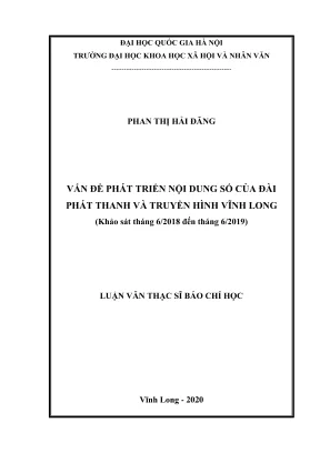 Luận văn thạc sĩ báo chí: Phát triển nội dung số Đài