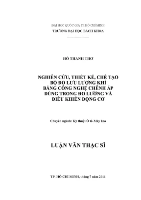 Nghiên cứu thiết kế bộ đo lưu lượng khí bằng công nghệ 