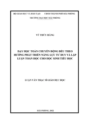 Luận Văn Thạc Sĩ: Dạy Toán Chuyển Động Đều Phát Triển Tư