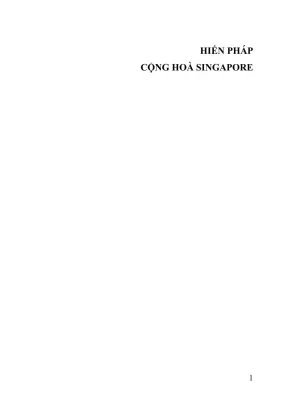 Hiến Pháp Cộng Hòa Singapore: Bản Dịch Nguyễn Quốc Hoàn