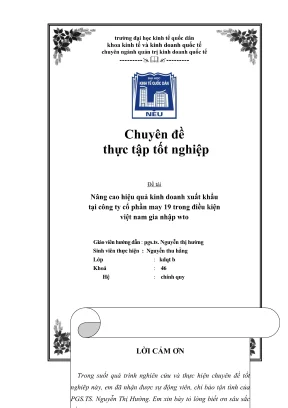 Nâng cao hiệu quả kinh doanh xuất khẩu tại Công ty Cổ 