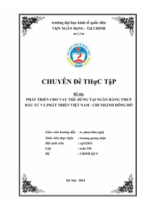 Chuyên đề thực tập phát triển cho vay tiêu dùng tại BIDV 