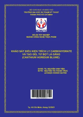 Khảo sát điều kiện trích ly carbohydrate và tạo gel từ
