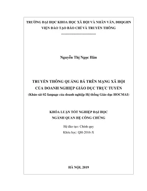 Khóa luận tốt nghiệp: Truyền thông quảng bá trên MXH cho 