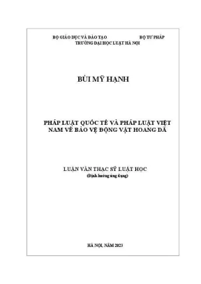 Bảo vệ động vật hoang dã: Luận văn thạc sĩ về pháp luật
