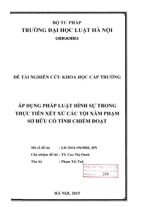 Nghiên cứu áp dụng pháp luật hình sự trong xét xử tội 