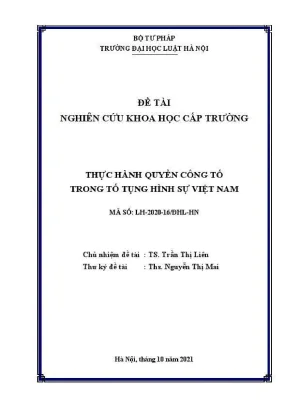 Nghiên cứu thực hành quyền công tố trong tố tụng hình sự