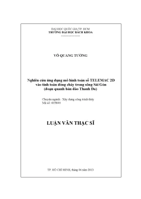 Nghiên cứu ứng dụng mô hình toán số 2DH tính toán dòng