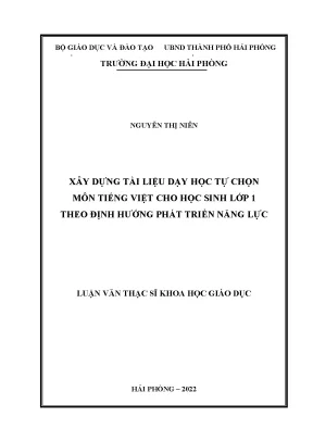 Luận Văn Thạc Sĩ: Xây Dựng Tài Liệu Dạy Học Tự Chọn Môn