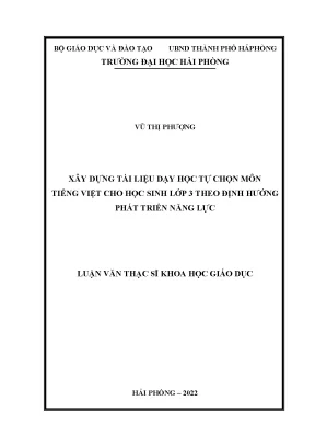 Luận Văn Thạc Sĩ: Xây Dựng Tài Liệu Dạy Học Tự Chọn Môn