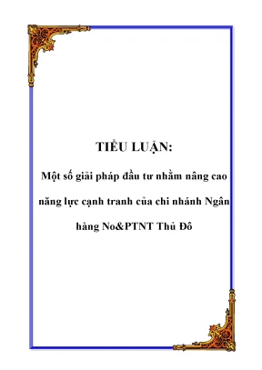 Giải pháp đầu tư nâng cao năng lực cạnh tranh cho chi