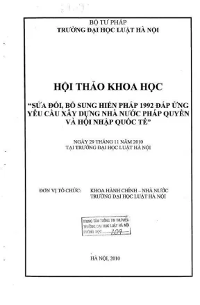 Kỷ yếu hội thảo khoa học sửa đổi Hiến pháp 1992: Xây