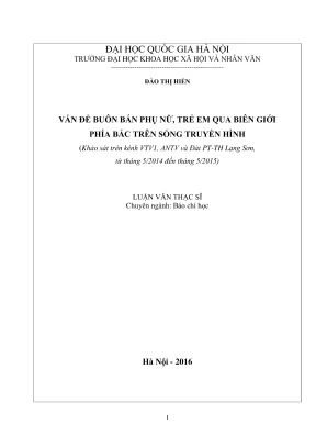 Luận văn thạc sĩ báo chí: Buôn bán phụ nữ, trẻ em qua