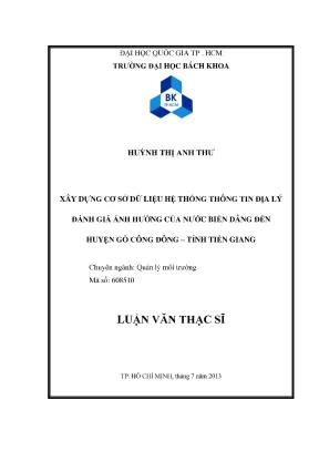 Luận Văn Thạc Sĩ: Đánh Giá Ảnh Hưởng Nước Biển Dâng Đến