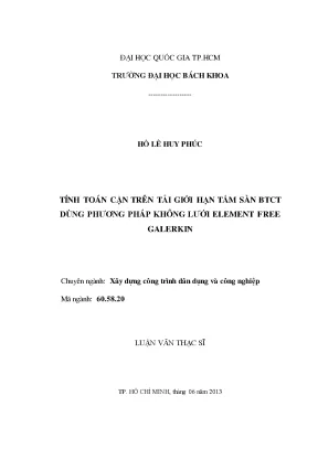 Phương Pháp Không Lưới Element Free Galerkin Tính Toán