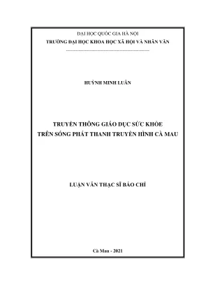 Luận Văn Thạc Sĩ Báo Chí Truyền Thông Giáo Dục Sức Khỏe
