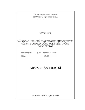 Luận Văn Thạc Sĩ: Nâng Cao Hiệu Quả Ứng Dụng KPI Tại
