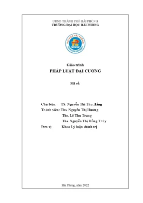 Giáo Trình Pháp Luật Đại Cương: Hướng Dẫn Toàn Diện Và 