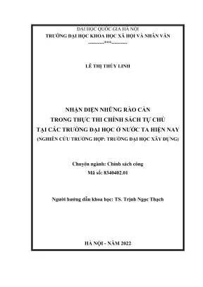 Luận văn thạc sĩ: Rào cản thực thi chính sách tự chủ đại