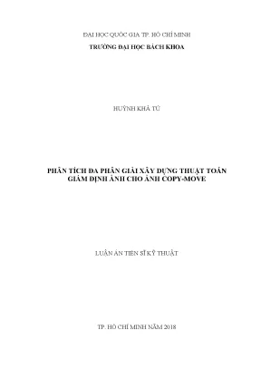 Luận án tiến sĩ kỹ thuật điện tử phân tích đa phân giải xây dựng thuật toán giám định ảnh cho ảnh copymove