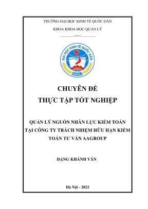 Chuyên đề thực tập quản lý nguồn nhân lực kiểm toán tại