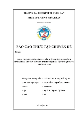 Thực Trạng Và Giải Pháp Hoàn Thiện Chính Sách Marketing 