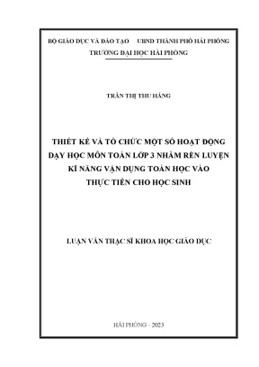 Thiết kế và tổ chức hoạt động dạy học Toán 3 giúp học
