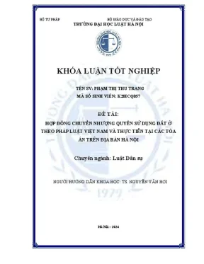 Hợp đồng chuyển nhượng quyền sử dụng đất ở Việt Nam: