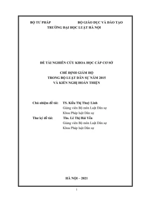 Nghiên cứu và kiến nghị hoàn thiện chế định giám hộ