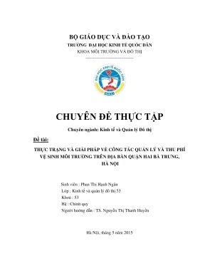 Thực Trạng và Giải Pháp Quản Lý Thu Phí Vệ Sinh Môi 