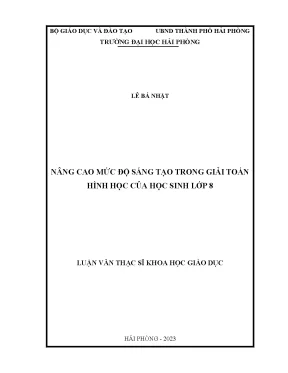 Phương Pháp Dạy Học Toán Nâng Cao Sáng Tạo Giải Toán