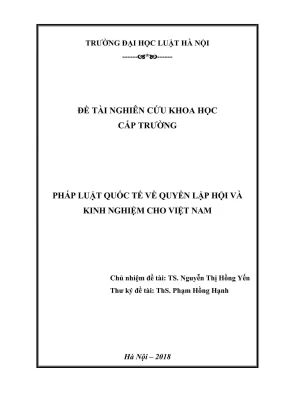 Nghiên cứu pháp luật quốc tế về quyền lập hội và bài học 