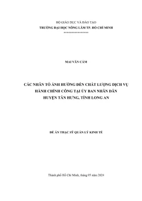 Các nhân tố ảnh hưởng đến chất lượng dịch vụ hành chính