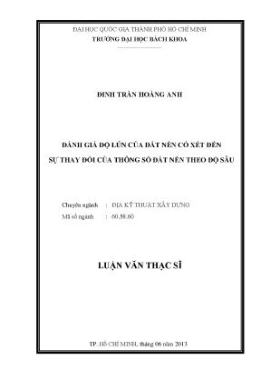 Đánh giá độ lún đất nền xây dựng với thông số thay đổi