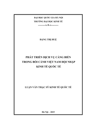 Phát Triển Dịch Vụ Cảng Biển Việt Nam Trong Bối Cảnh Hội