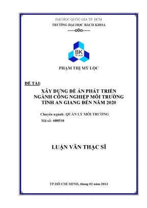 Luận Văn Thạc Sĩ: Đề Án Phát Triển Ngành Công Nghiệp Môi