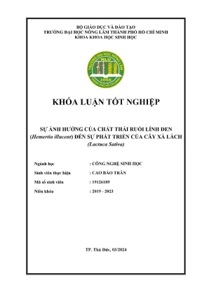 Ảnh Hưởng Của Chất Thải Ruồi Lính Đen Đến Sự Phát Triển