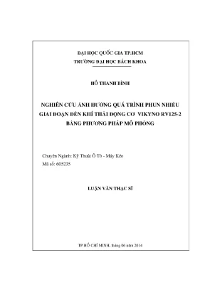 Mô phỏng phun đa giai đoạn giảm khí thải động cơ Vikyno