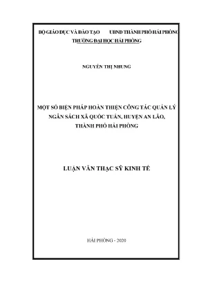 Luận Văn Thạc Sĩ: Biện Pháp Hoàn Thiện Quản Lý Ngân Sách