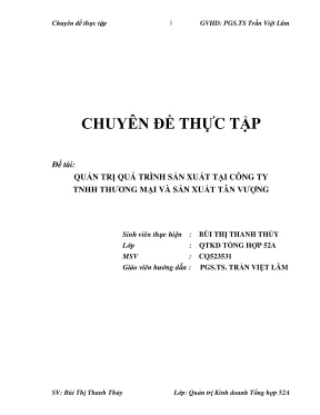 Chuyên đề thực tập quản trị sản xuất tại công ty TNHH 