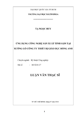 Luận Văn Thạc Sĩ: Ứng Dụng Công Nghệ Sản Xuất Tinh Gọn